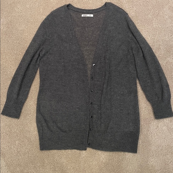 Old Navy dark gray wool blend sweater cardigan, midsleeves, size XL - Picture 1 of 6